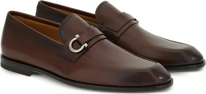 Gancini-buckle leather loafers - Image 2