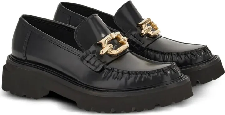 Gancini-buckle leather loafers - Image 2