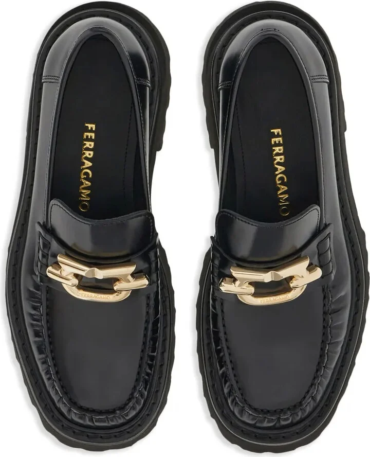 Gancini-buckle leather loafers - Image 4