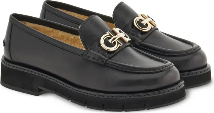 Gancini-buckle leather loafers - Image 2