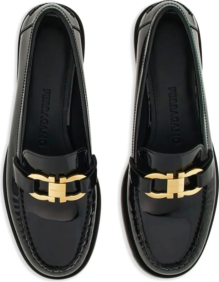Gancini-buckle leather loafers - Image 4