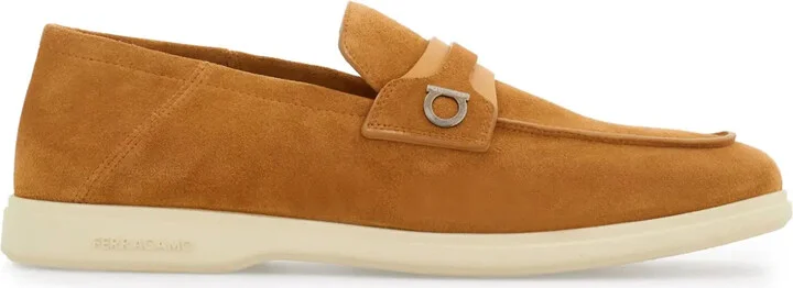 Gancini-buckle leather loafers
