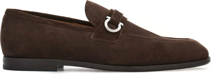 Gancini-buckle leather loafers
