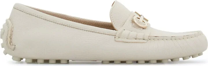 Gancini-buckle leather loafers