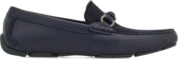 Gancini-Buckle Leather Loafers