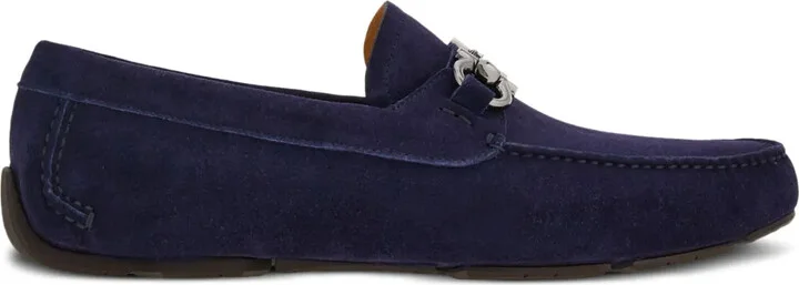 Gancini-buckle leather loafers