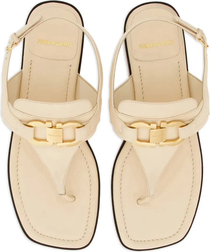 Gancini-buckle leather sandals - Image 4