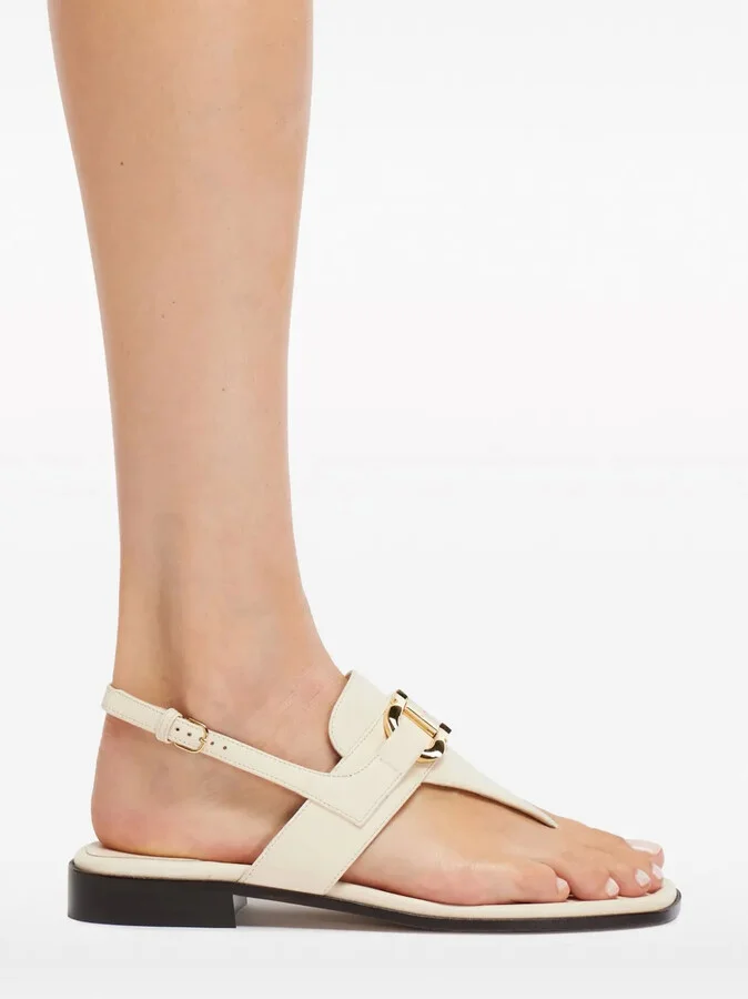 Gancini-buckle leather sandals - Image 5