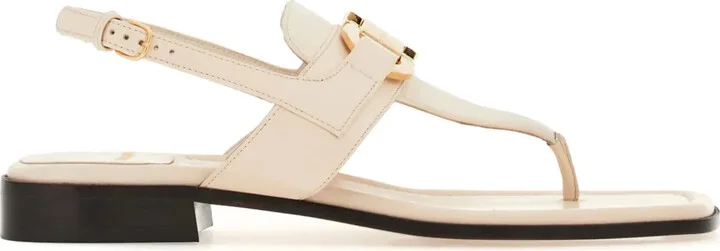 Gancini-buckle leather sandals