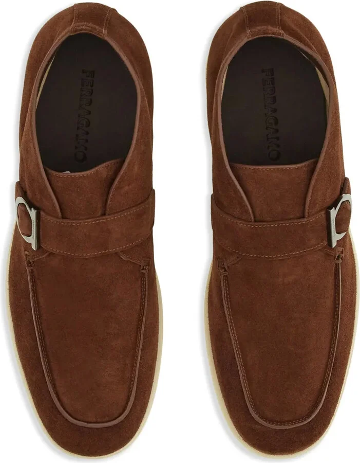 Gancini-buckle suede boots - Image 4