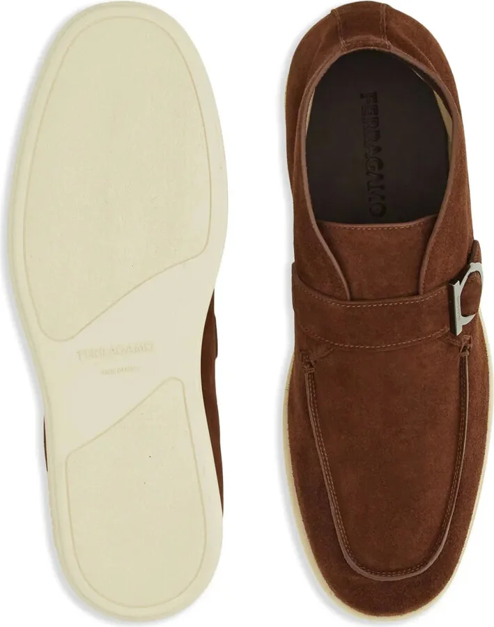 Gancini-buckle suede boots - Image 5
