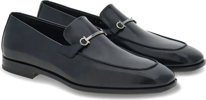 Gancini-charm leather mocassin loafers - Image 2
