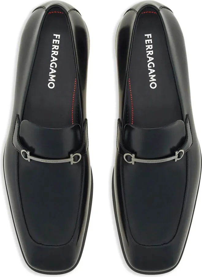 Gancini-charm leather mocassin loafers - Image 3