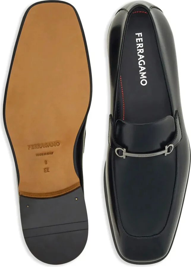 Gancini-charm leather mocassin loafers - Image 4