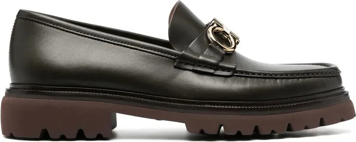 Gancini chunky leather loafers