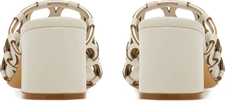 Gancini cut-out block-heel sandals - Image 3