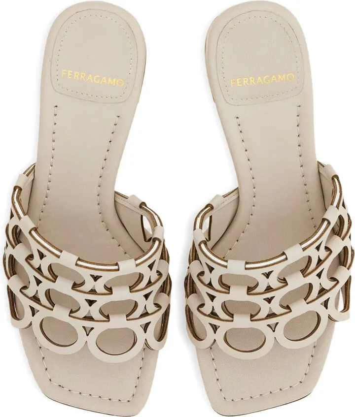 Gancini cut-out block-heel sandals - Image 4