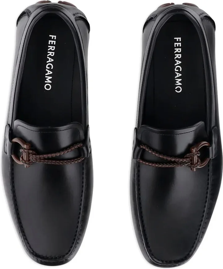 Gancini-detail leather loafers - Image 4