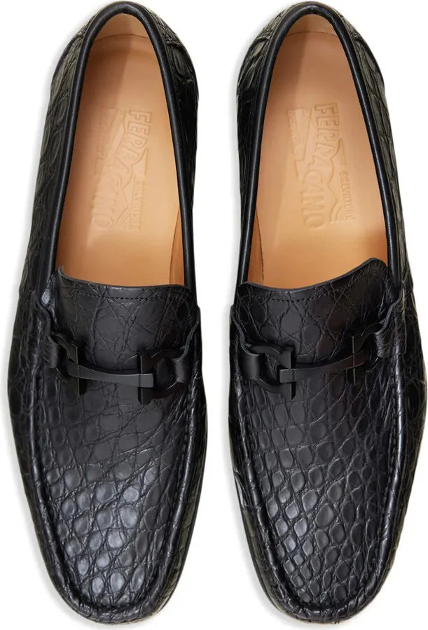 Gancini-detail leather loafers - Image 4