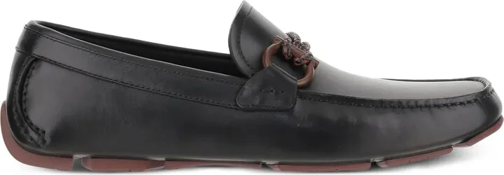 Gancini-detail leather loafers