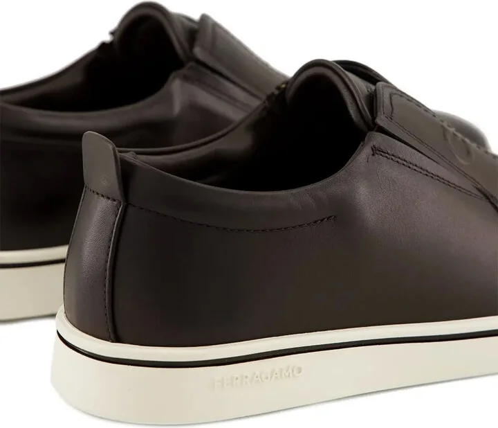 Gancini-detail leather slip-on sneakers - Image 5