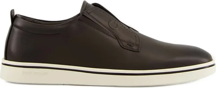 Gancini-detail leather slip-on sneakers
