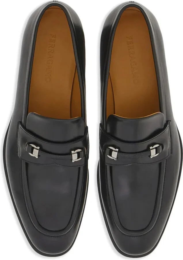 Gancini-details leather loafers - Image 4