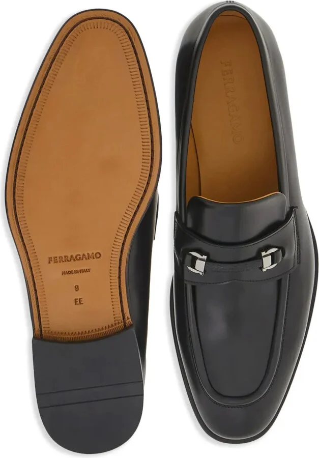 Gancini-details leather loafers - Image 5