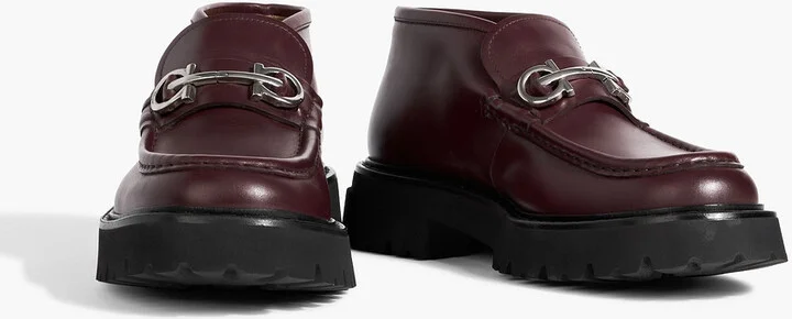 Gancini embellished leather boots - Image 2