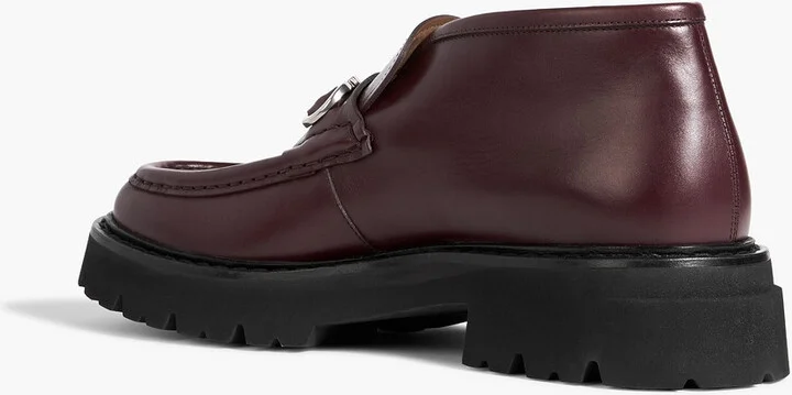 Gancini embellished leather boots - Image 3
