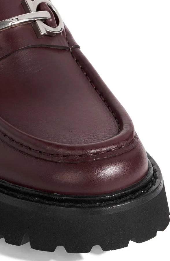 Gancini embellished leather boots - Image 4
