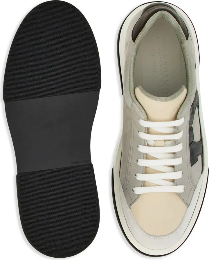 Gancini-embroidered leather sneakers - Image 5