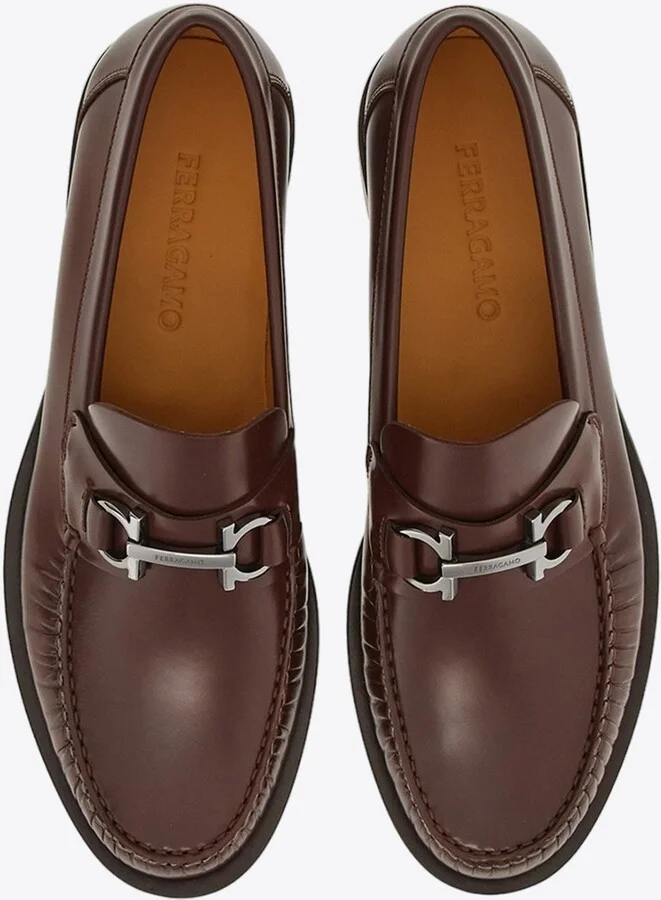 Gancini Horsebit-Plaque Loafers in Leather - Image 2