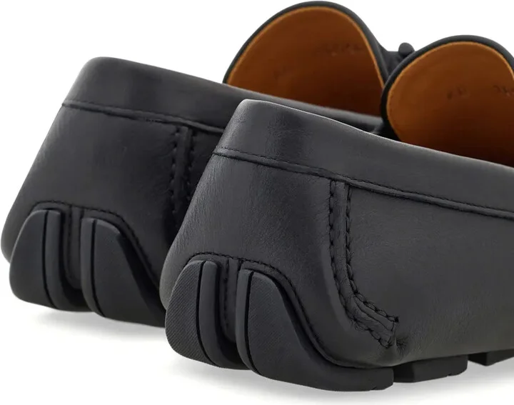 Gancini-jacquard leather loafers - Image 3