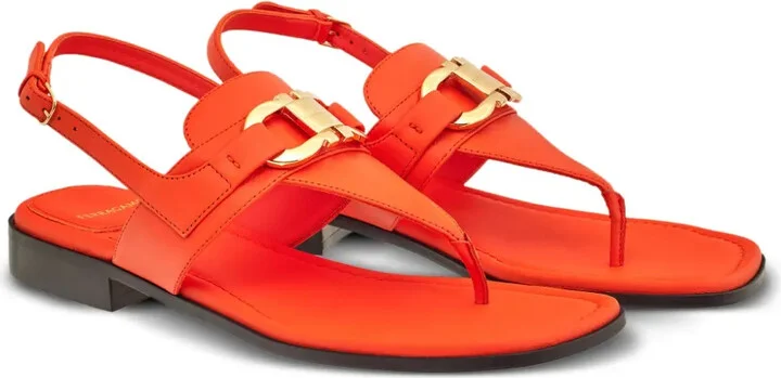 Gancini leather flat sandals - Image 2