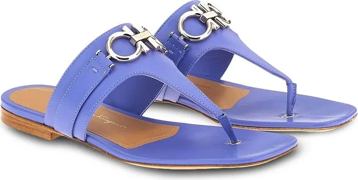 Gancini leather flat sandals - Image 2