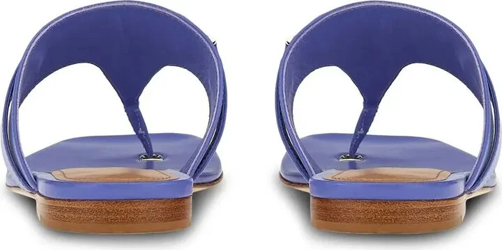 Gancini leather flat sandals - Image 3