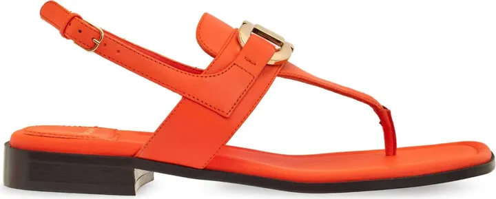 Gancini leather flat sandals
