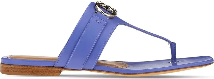 Gancini leather flat sandals