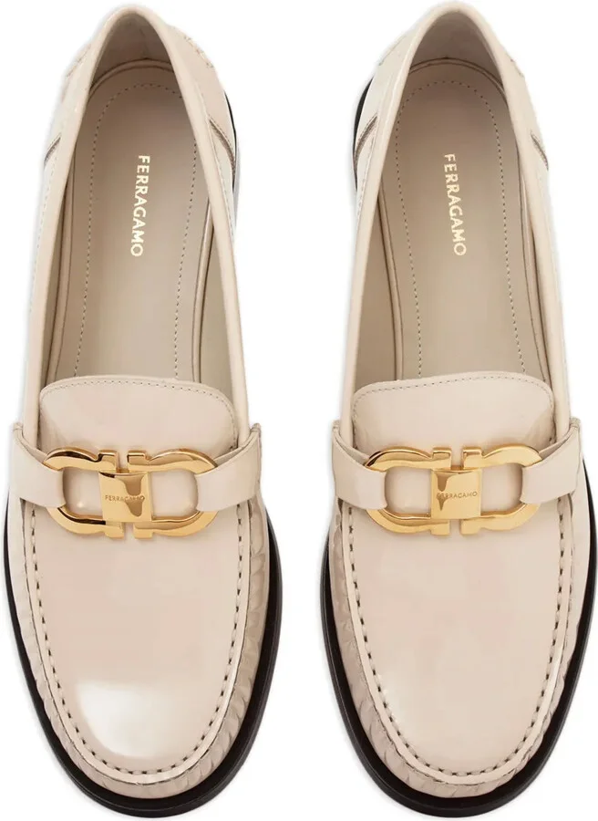 Gancini leather loafers - Image 4