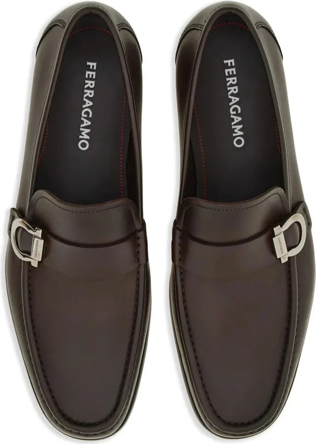 Gancini leather loafers - Image 3