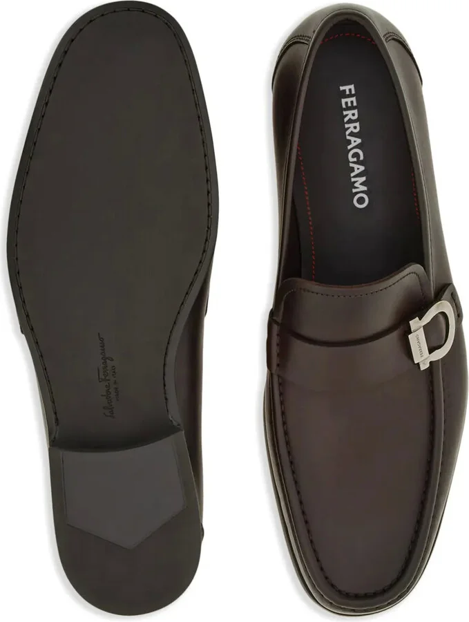 Gancini leather loafers - Image 4