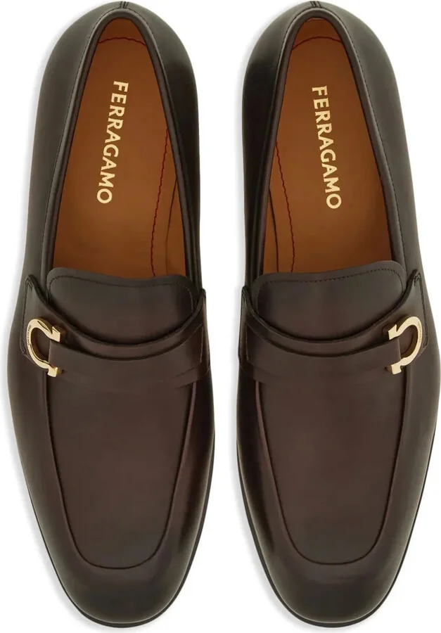 Gancini leather loafers - Image 4