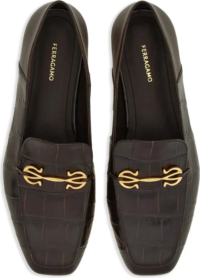 Gancini leather loafers - Image 4