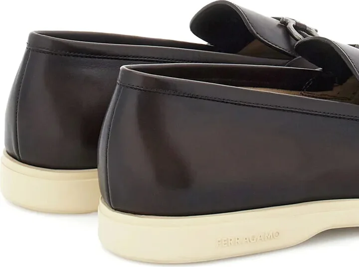 Gancini leather loafers - Image 3