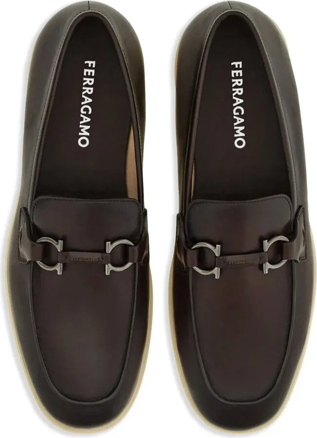Gancini leather loafers - Image 4