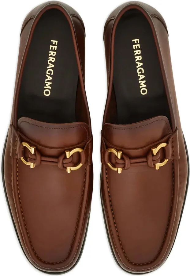 Gancini leather loafers - Image 3
