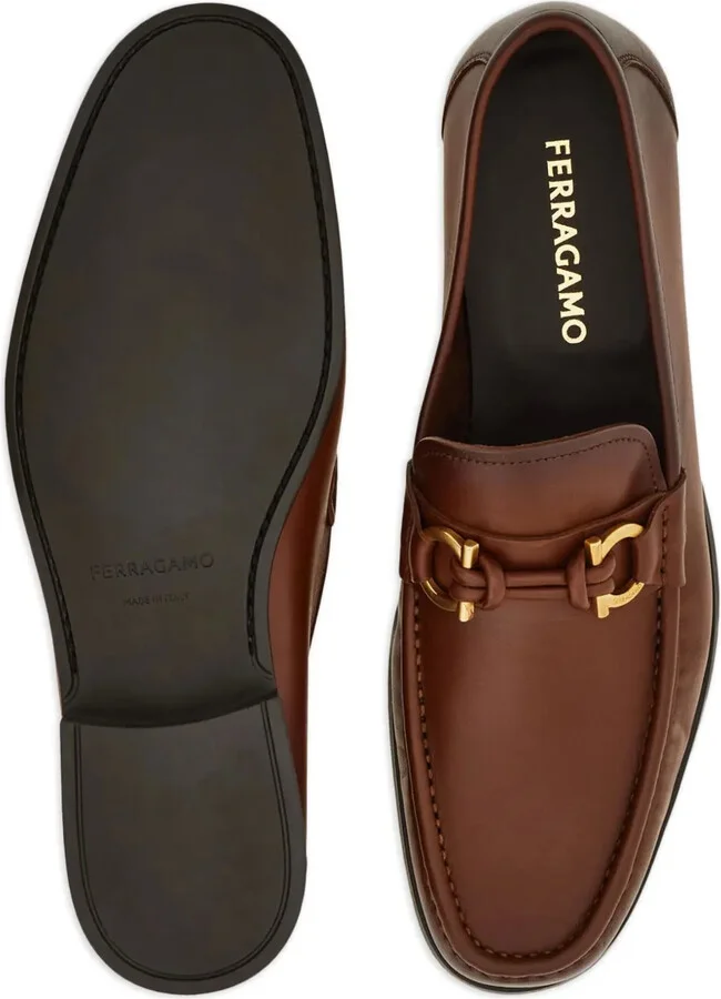 Gancini leather loafers - Image 4