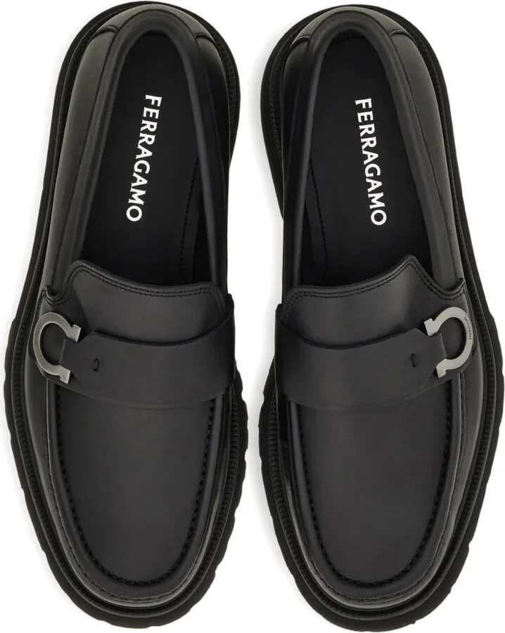 Gancini leather loafers - Image 3