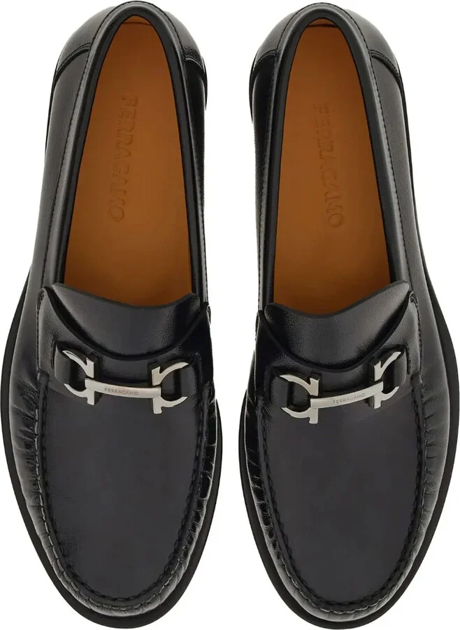 Gancini leather loafers - Image 4